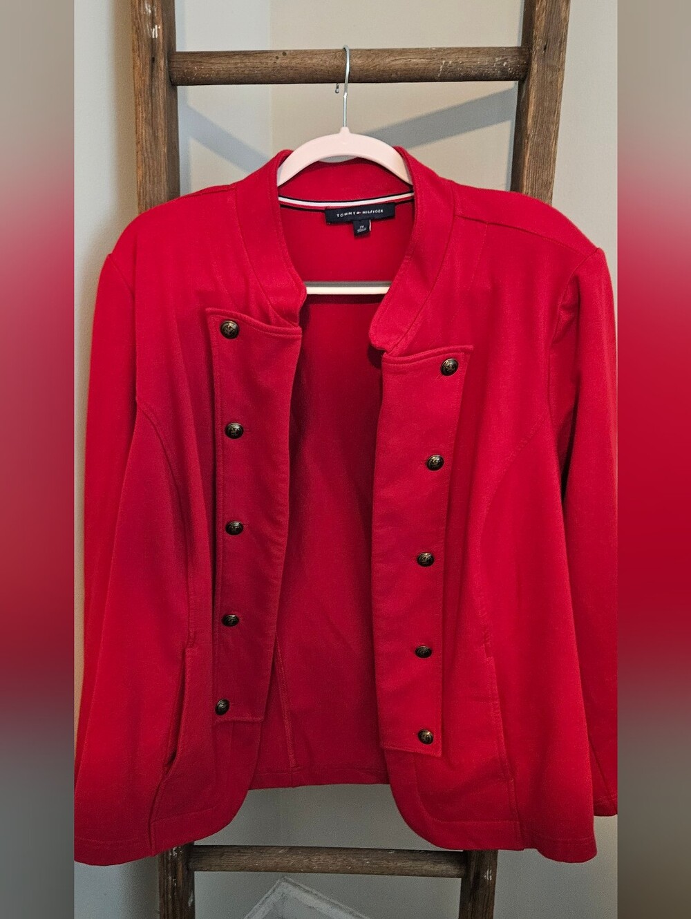 Tommy Hilfiger Red Military-Style Women's Jacket
